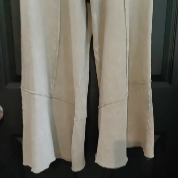 easel Sz. S Sage Feeling Good 100% Cotton Washed Terry Wide Leg Pants - Picture 11 of 16